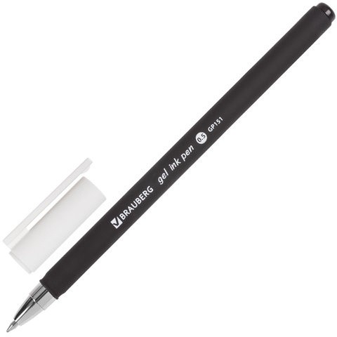 Ручка гелевая BRAUBERG Matt Gel, ЧЕРНАЯ, корпус soft-touch, узел 0,5 мм, линия 0,35 мм, 142944 фото 1