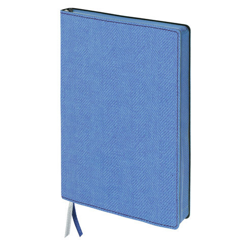 Бизнес-блокнот BRAUBERG Tweed, А5 148x213мм., под ткань, линия, 128л., синий, 110966 фото 1