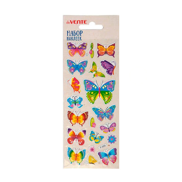 Наклейки в наборе PVC Butterflies & Flowers многоразовые ассорти (3диз) е/п DEVENTE 8002279 фото 1