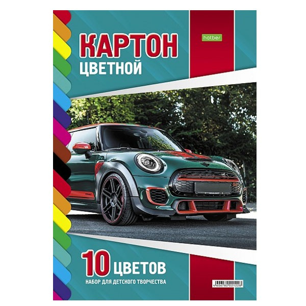 Картон цветной мелов двуст А4 10л 10цв Волшебный Веер на заклепке (9диз) HATBER-ECO 10Кц4 фото 1